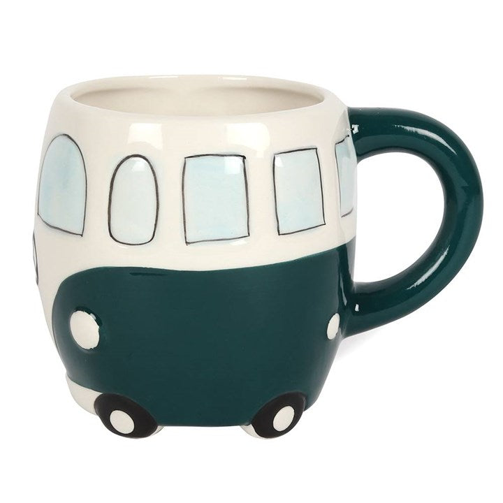 Green 1960s Style Campervan Mug