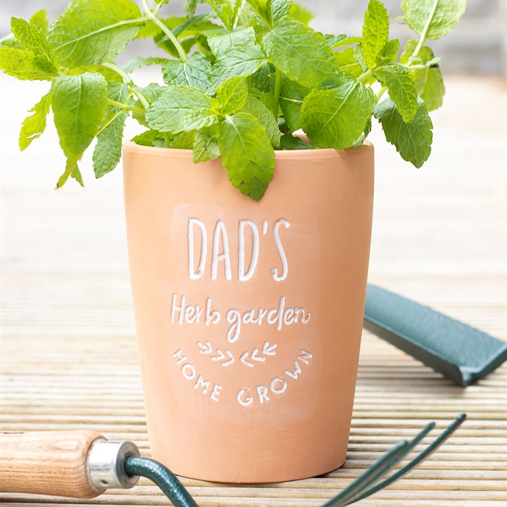 Gardening Gift for Dad - Dad's Herb Garden Terracotta Plant Pot