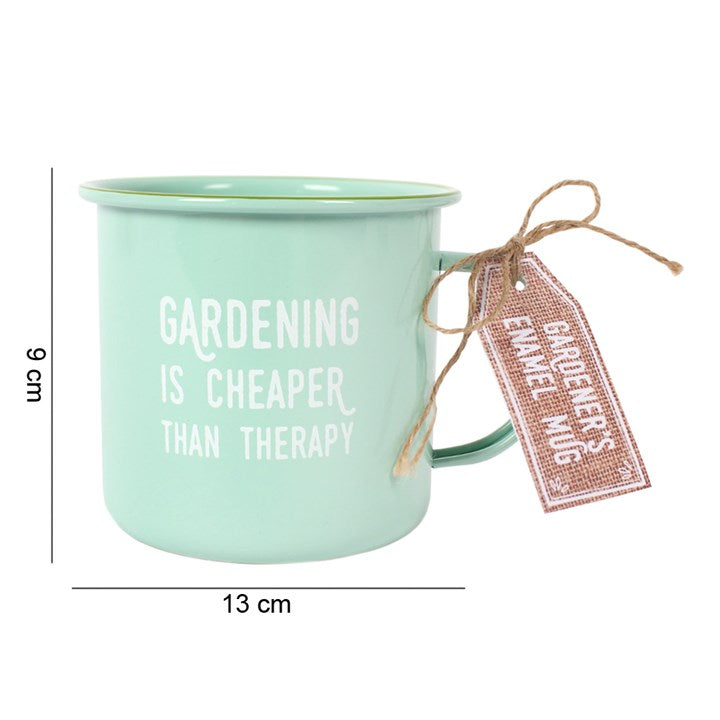 Gardening is Cheaper than Therapy Enamel Mug