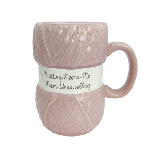 Fun Pink Knitting Ball of Yarn Mug