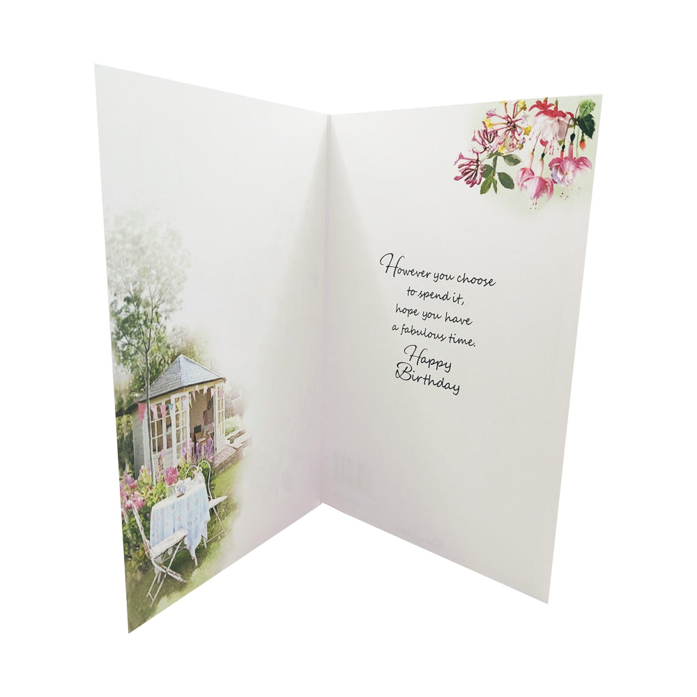 90th Birthday Card for Her - 'Traditional Summer House'