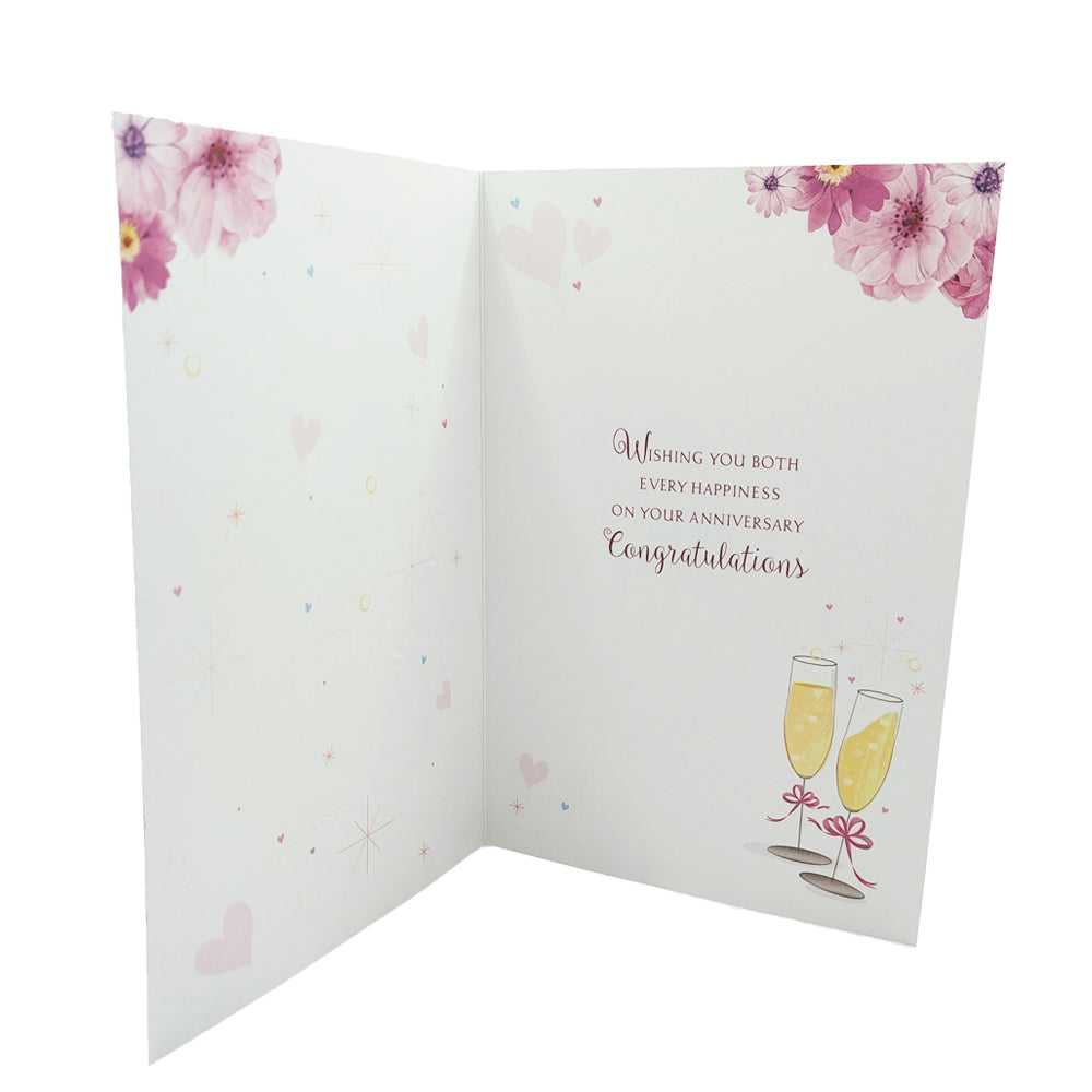 Golden Wedding Anniversary Card - 'Champagne Celebration'