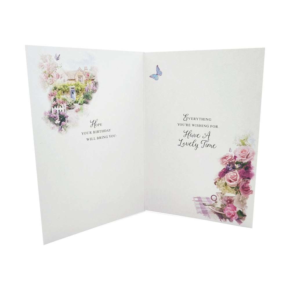 70th Birthday Card - Teacup & Flowers